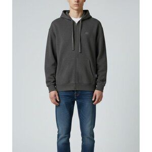 Starter Mens Full-Zip Hoodie Charcoal Heather S (34-36) Cotton/Polyester Blend
